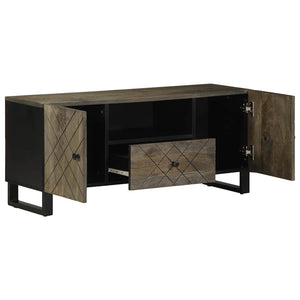 vidaXL TV Cabinet Black 105x33x46 cm Solid Wood Mango