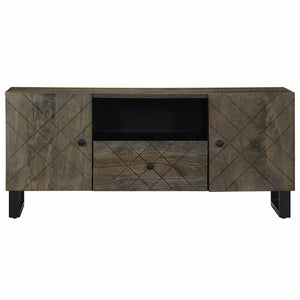 vidaXL TV Cabinet Black 105x33x46 cm Solid Wood Mango