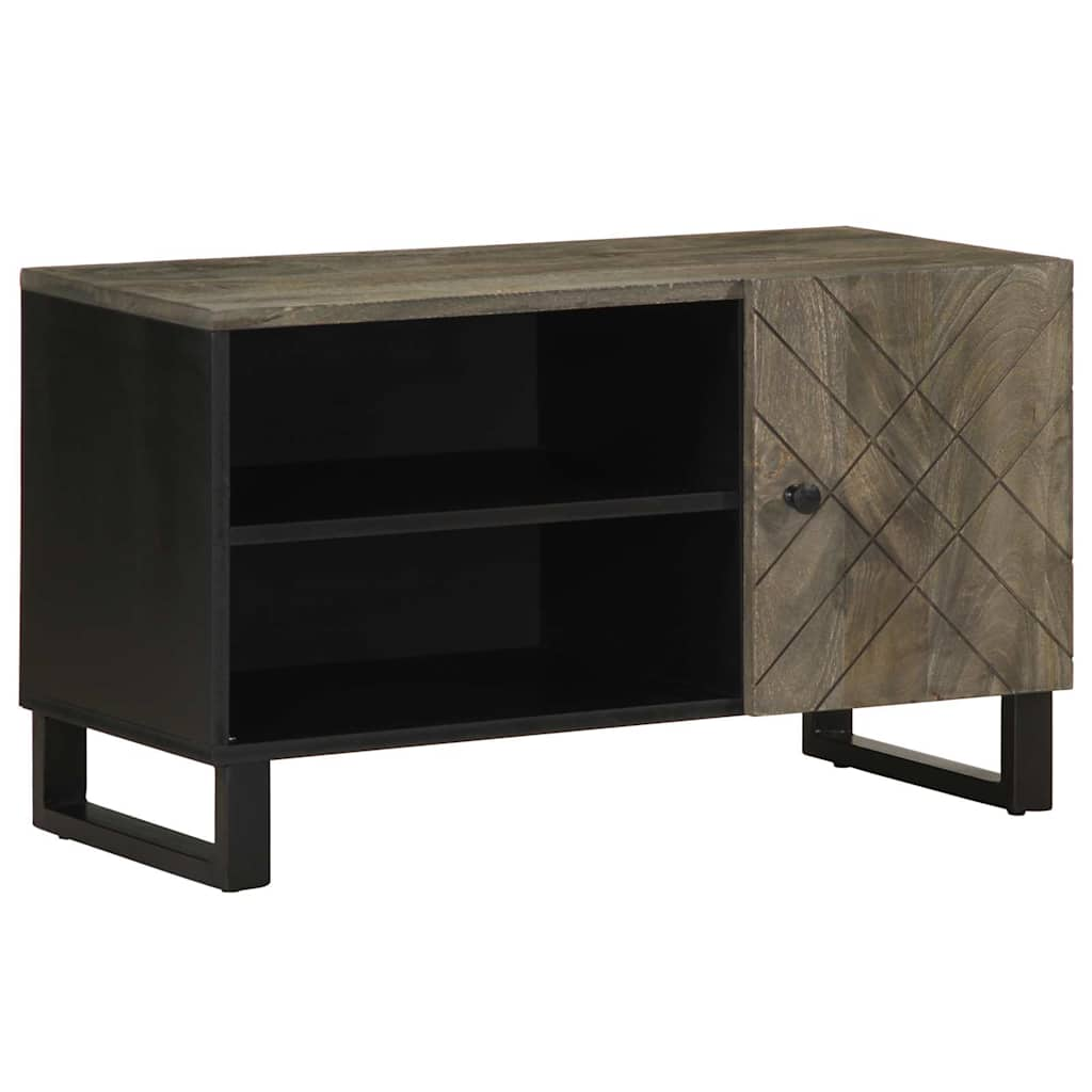 vidaXL TV Cabinet Black 80x33x46 cm Solid Wood Mango