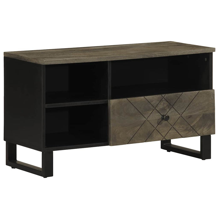 vidaXL TV Cabinet Black 80x33x46 cm Solid Wood Mango