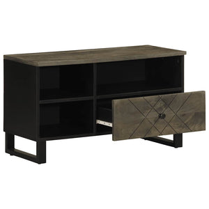 vidaXL TV Cabinet Black 80x33x46 cm Solid Wood Mango