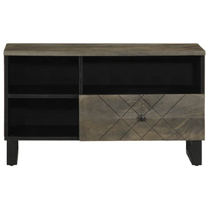 vidaXL TV Cabinet Black 80x33x46 cm Solid Wood Mango