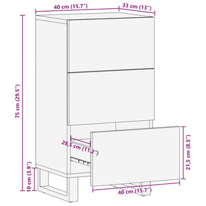 vidaXL Sideboard Black 40x33x75 cm Solid Wood Mango