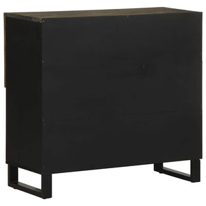 vidaXL Sideboard Black 80x33x75 cm Solid Wood Mango