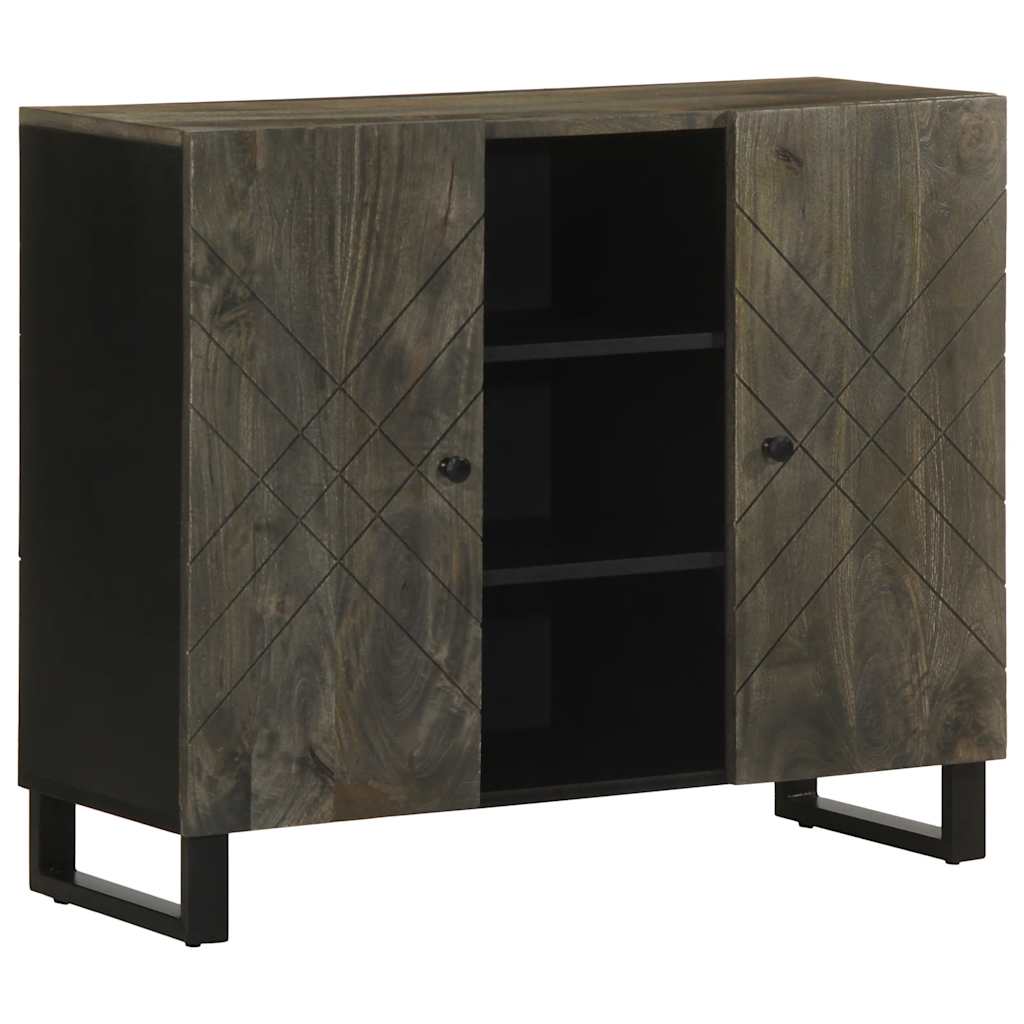 vidaXL Sideboard Black 90x33x75 cm Solid Wood Mango