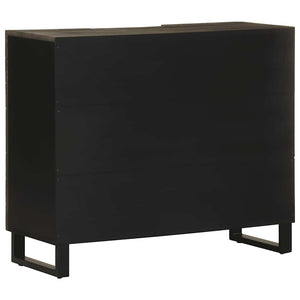 vidaXL Sideboard Black 90x33x75 cm Solid Wood Mango