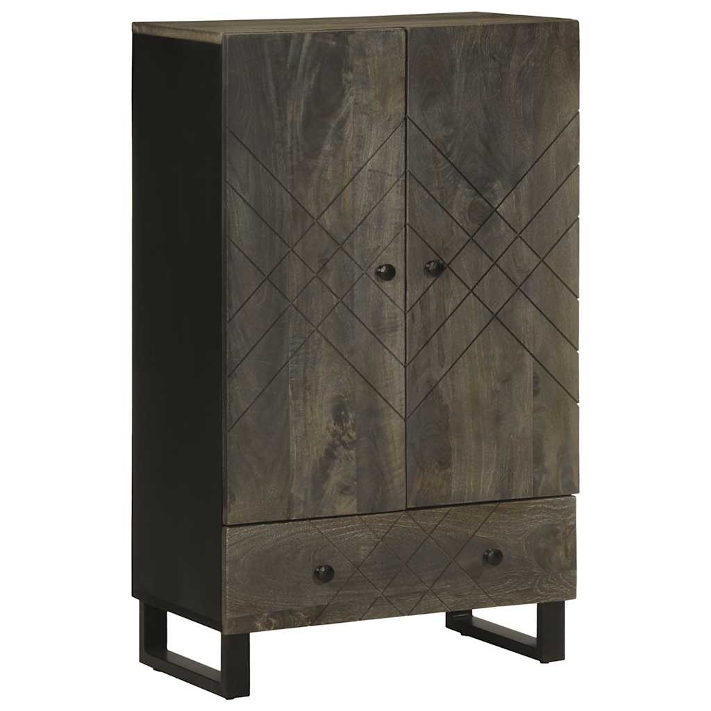 vidaXL Highboard Black 60x33x100 cm Solid Wood Mango