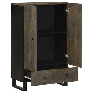 vidaXL Highboard Black 60x33x100 cm Solid Wood Mango