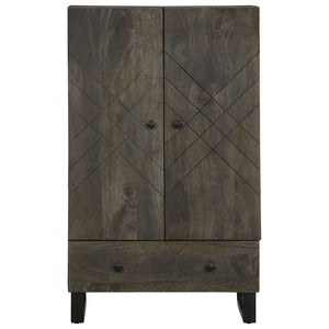 vidaXL Highboard Black 60x33x100 cm Solid Wood Mango