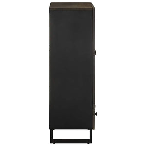 vidaXL Highboard Black 60x33x100 cm Solid Wood Mango