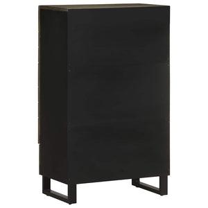 vidaXL Highboard Black 60x33x100 cm Solid Wood Mango