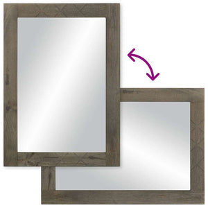 vidaXL Bathroom Mirror Grey 50x3x70 cm Solid Wood Mango