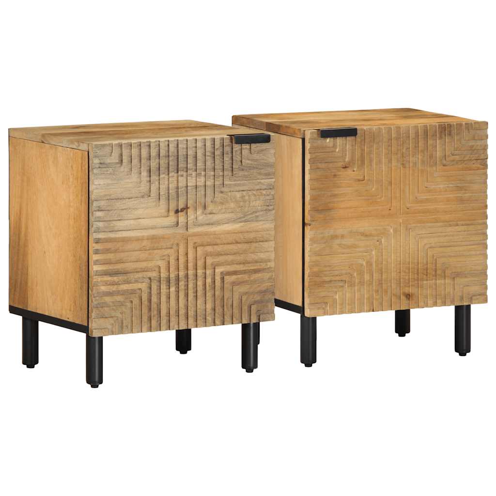 vidaXL Bedside Cabinets 2 pcs Brown 40x33x46 cm Solid Wood Mango