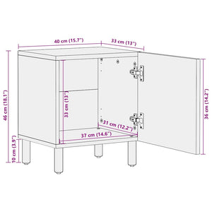 vidaXL Bedside Cabinets 2 pcs Brown 40x33x46 cm Solid Wood Mango