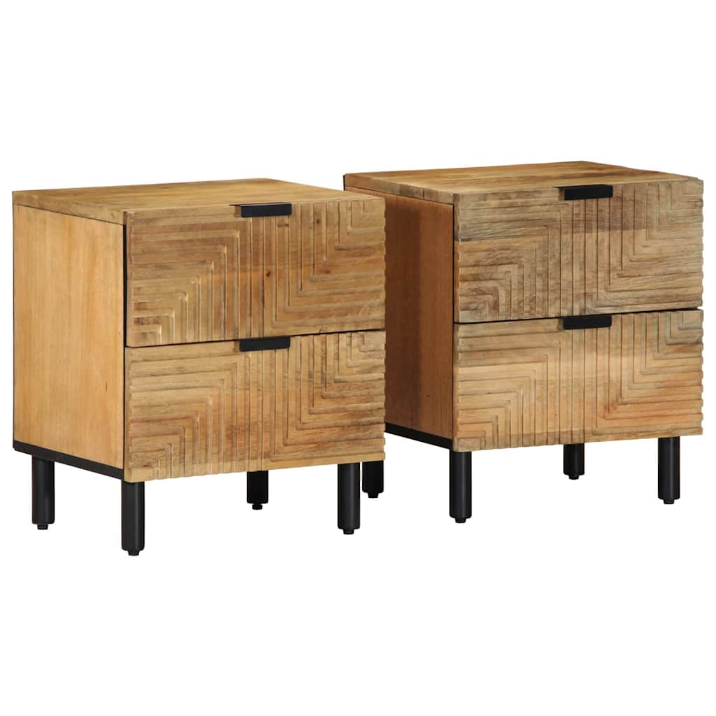 vidaXL Bedside Cabinets 2 pcs Brown 40x33x46 cm Solid Wood Mango