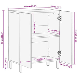 vidaXL Sideboard Brown 60x33x75 cm Solid Wood Mango