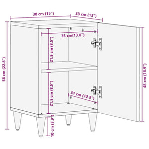 vidaXL Bathroom Cabinet 38x33x58 cm Solid Wood Mango