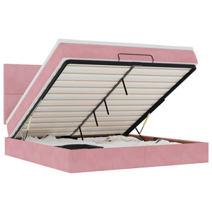 vidaXL Ottoman Bed with Mattresses Pink 160x200cm Velvet