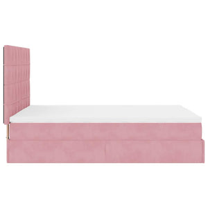 vidaXL Ottoman Bed with Mattresses Pink 140x200cm Velvet