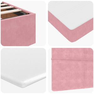 vidaXL Ottoman Bed with Mattresses Pink 140x200cm Velvet