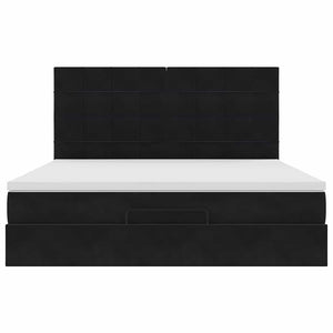 vidaXL Ottoman Bed with Mattresses Black 160x200cm Velvet