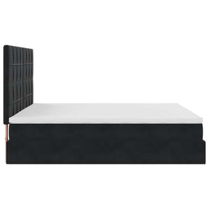 vidaXL Ottoman Bed with Mattresses Black 160x200cm Velvet