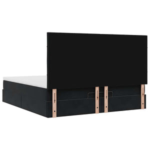 vidaXL Ottoman Bed with Mattresses Black 160x200cm Velvet