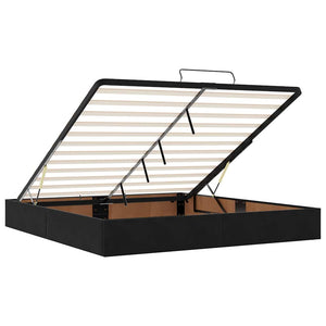 vidaXL Ottoman Bed with Mattresses Black 160x200cm Velvet