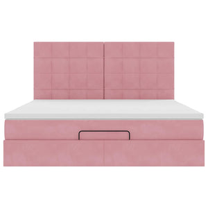 vidaXL Ottoman Bed with Mattresses Pink 160x200cm Velvet