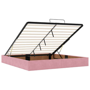 vidaXL Ottoman Bed with Mattresses Pink 160x200cm Velvet