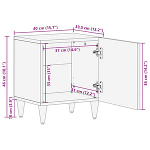 vidaXL Bedside Cabinets 2 pcs 40x33.5x46 cm Solid Wood Mango