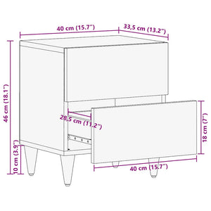 vidaXL Bedside Cabinet 40x33.5x46 cm Solid Wood Mango