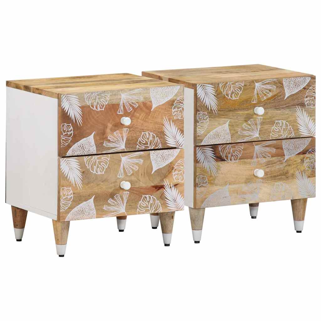 vidaXL Bedside Cabinets 2 pcs 40x33.5x46 cm Solid Wood Mango