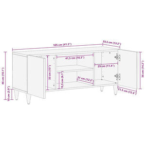 vidaXL TV Cabinet 105x33.5x46 cm Solid Wood Mango