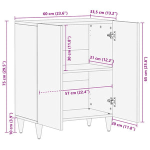 vidaXL Sideboard 60x33.5x75 cm Solid Wood Mango