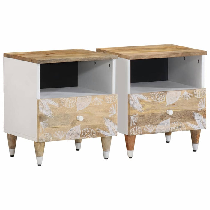 vidaXL Bedside Cabinets 2 pcs 40x33x46 cm Solid Wood Mango