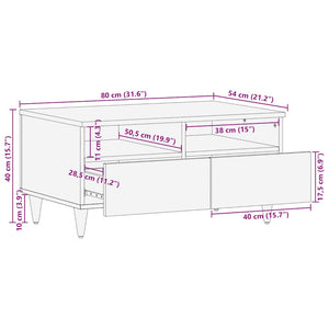 vidaXL Coffee Table 80x54x40 cm Solid Wood Mango