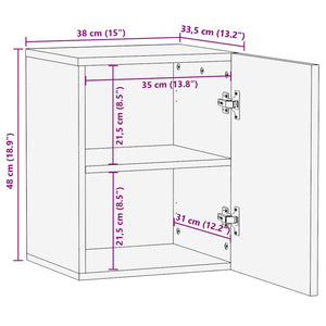 vidaXL Bathroom Hanging Cabinet 38x33.5x48 cm Solid Wood Mango