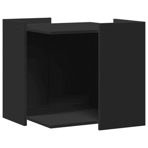 vidaXL Cat Litter Box Enclosure Black 53x53x51 cm Engineered Wood