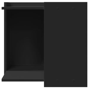 vidaXL Cat Litter Box Enclosure Black 53x53x51 cm Engineered Wood