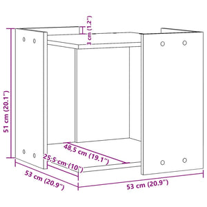 vidaXL Cat Litter Box Enclosure Sonoma Oak 53x53x51 cm Engineered Wood