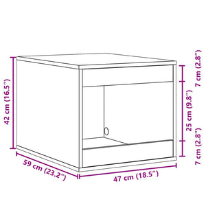 vidaXL Cat Litter Box Enclosure Concrete Grey 47x59x42 cm Engineered Wood