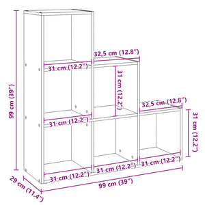 vidaXL Room Divider Bookcase 3-Tier White 99x29x99 cm Engineered Wood