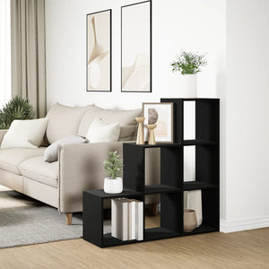 vidaXL Room Divider Bookcase 3-Tier Black 99x29x99 cm Engineered Wood