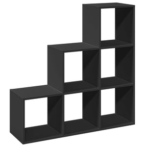 vidaXL Room Divider Bookcase 3-Tier Black 99x29x99 cm Engineered Wood