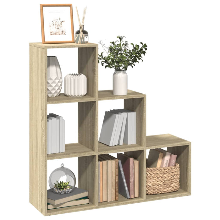 vidaXL Room Divider Bookcase 3-Tier Sonoma Oak 99x29x99 cm Engineered Wood