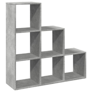 vidaXL Room Divider Bookcase 3-Tier Concrete Grey 99x29x99 cm Engineered Wood