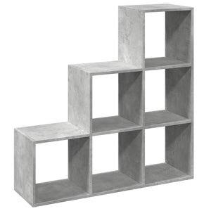 vidaXL Room Divider Bookcase 3-Tier Concrete Grey 99x29x99 cm Engineered Wood