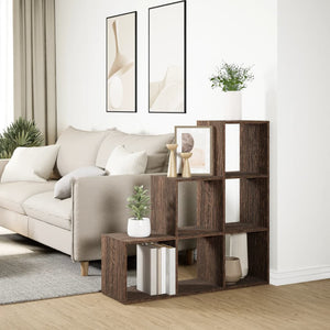 vidaXL Room Divider Bookcase 3-Tier Brown Oak 99x29x99 cm Engineered Wood