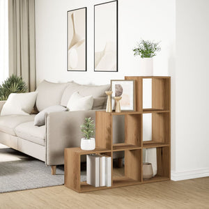 vidaXL Room Divider Bookcase 3-Tier Artisan Oak 99x29x99 cm Engineered Wood